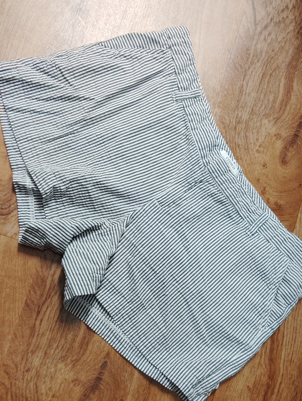 crown & ivy High-Waist Striped Shorts - White & Black